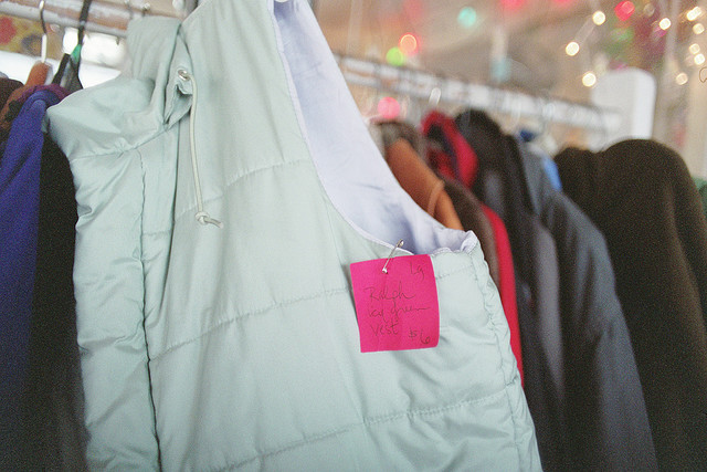 for walletpop thrifting feature: ralph lauren ice green vest, $6